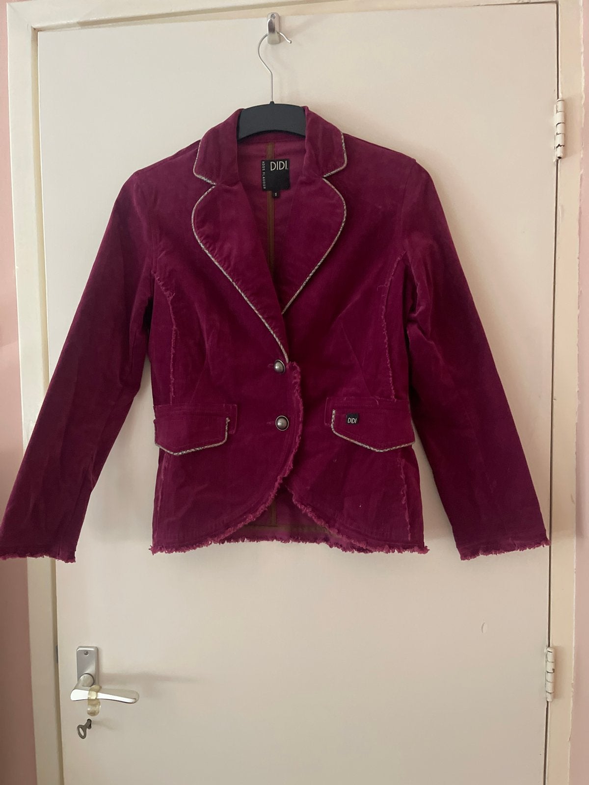 DIDI Bordeaux Corduroy Jasje Maat 36 (S), Kleding | Dames, Jasjes, Kostuums en Pakken, Ophalen of Verzenden, Zo goed als nieuw