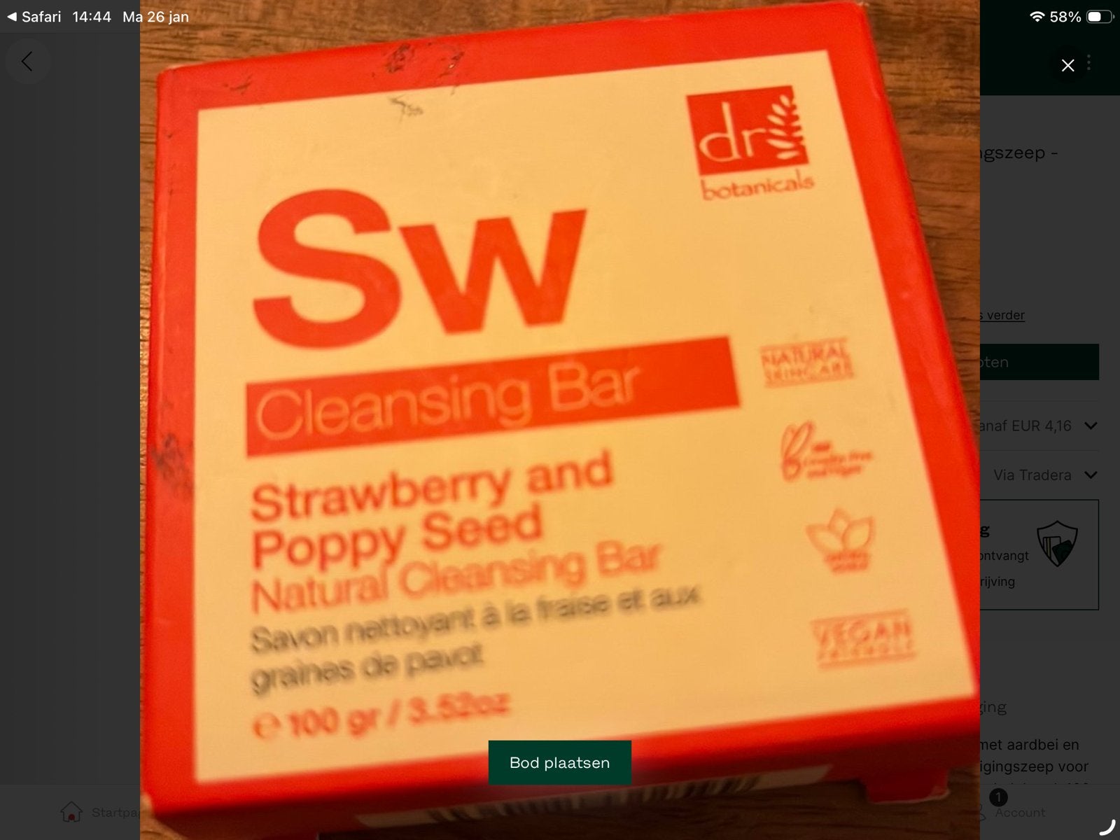 Dr Botanicals SW Cleansing Bar Strawberry & Poppy Seed