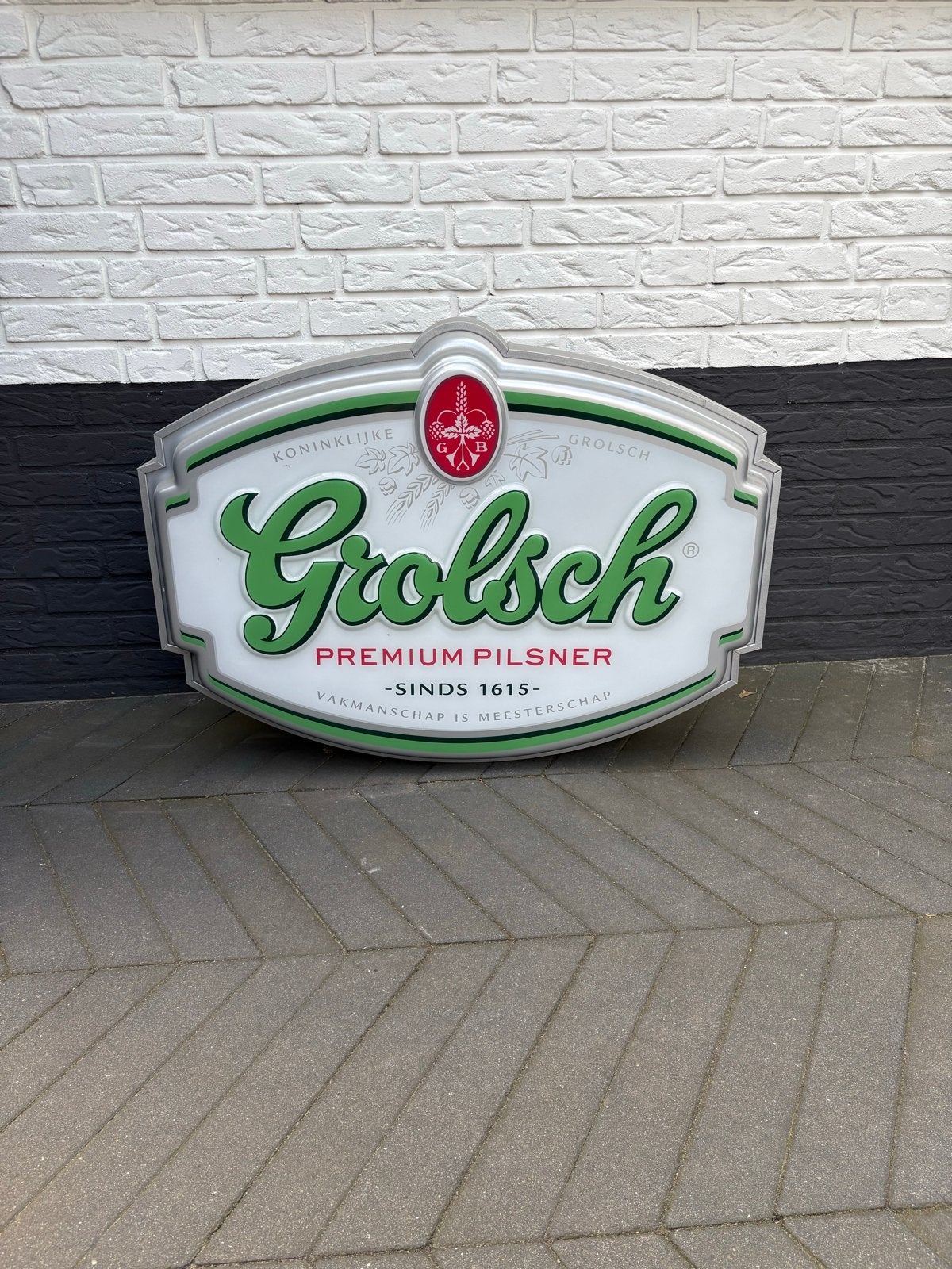 Grolsch Lichtbak Reclamebord - 85x63 cm, Ophalen, Gebruikt, Lichtbak of (neon) lamp