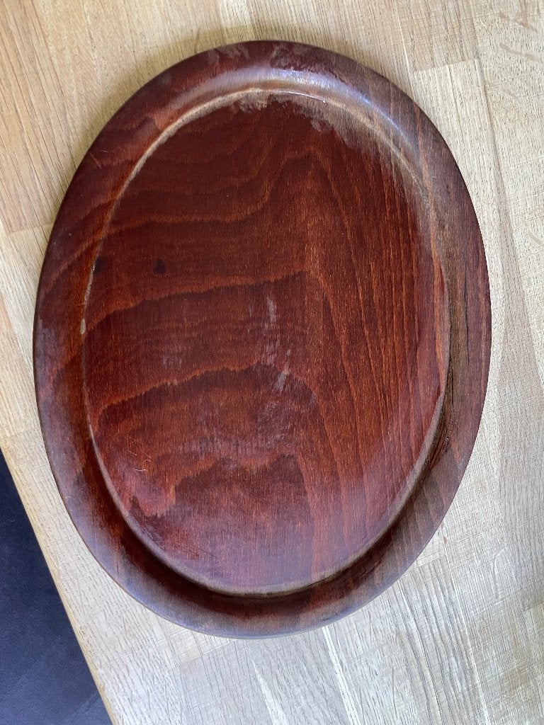 Vintage Gerling Sol-Ohligs Houten Dienblad – Mid Century, Ophalen of Verzenden, Gebruikt, Rechthoekig, Hout