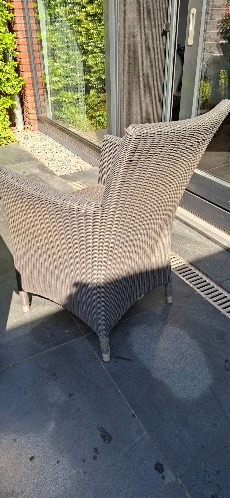 6 Wicker terras stoelen, Tuin en Terras, Tuinsets en Loungesets, Gebruikt, 6 zitplaatsen, Ophalen of Verzenden, Wicker