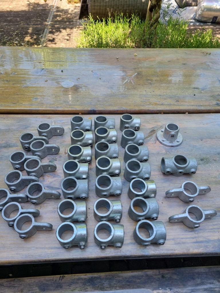 Diverse steigerbuis-koppelingen en klemmen, Ophalen of Verzenden, Gebruikt, Minder dan 50 mm, Overige typen