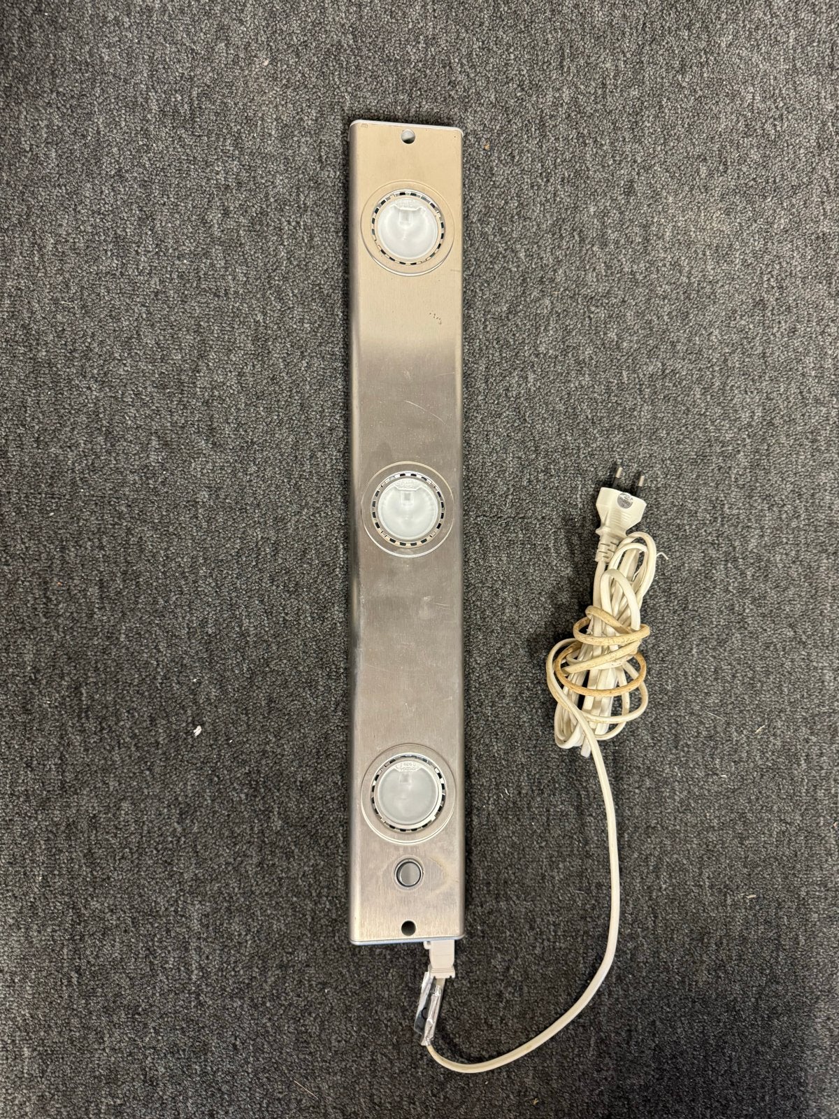 IKEA GRUNDTAL LED-verlichting 3x 10W, roestvrij staal, Metaal, Gebruikt, Zilver, Ophalen of Verzenden