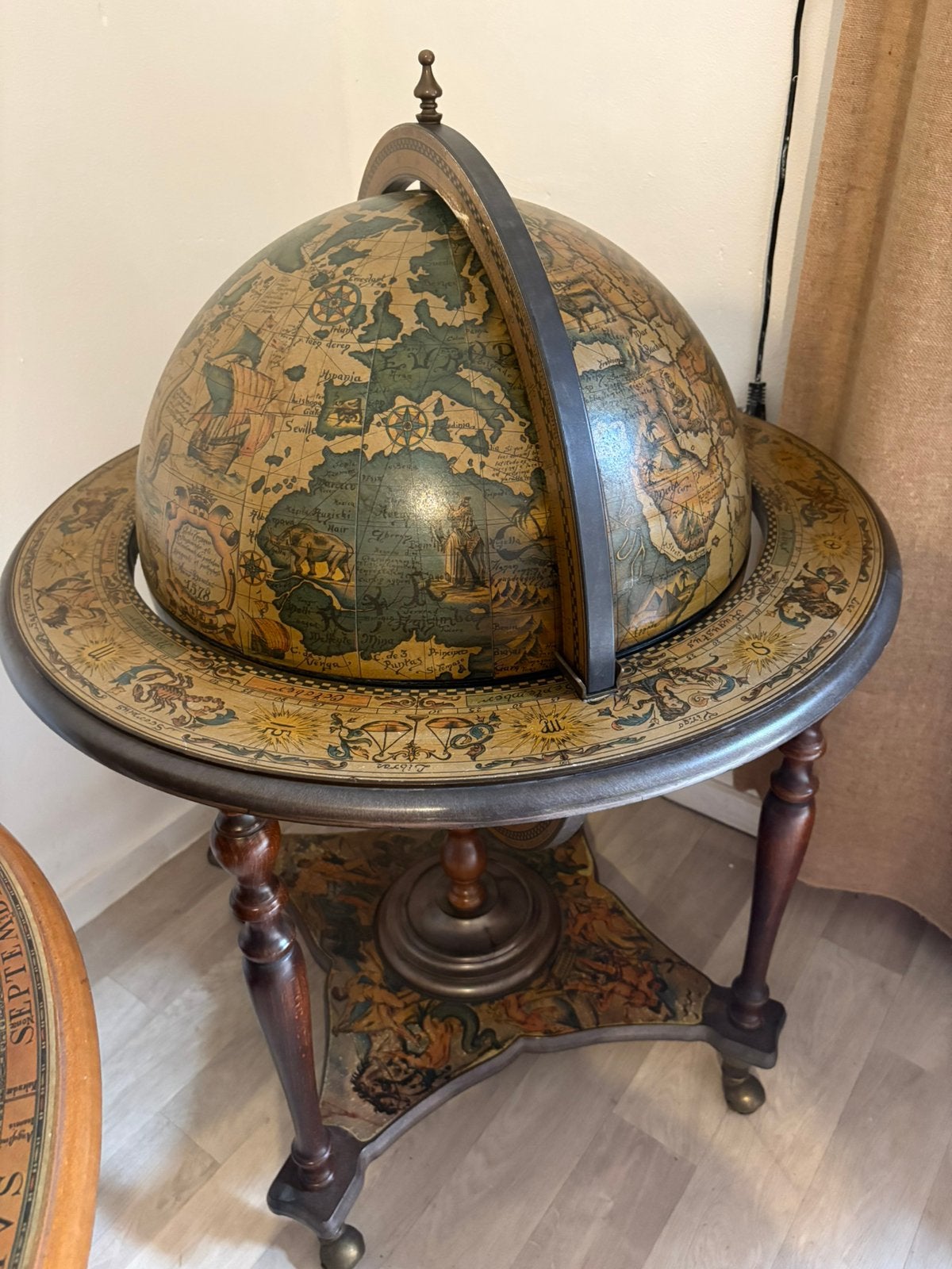 Antieke bar globe drank whisky wereldbol globebar barglobe, Ophalen