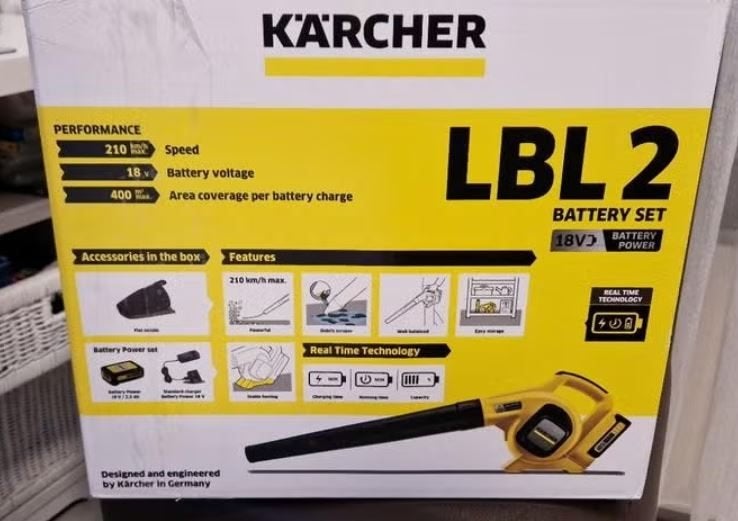 Kärcher LBL 2 Bladblazer – Nieuw in doos (zonder accu&lader), Met zuigfunctie, Kärcher, Handgedragen, Nieuw