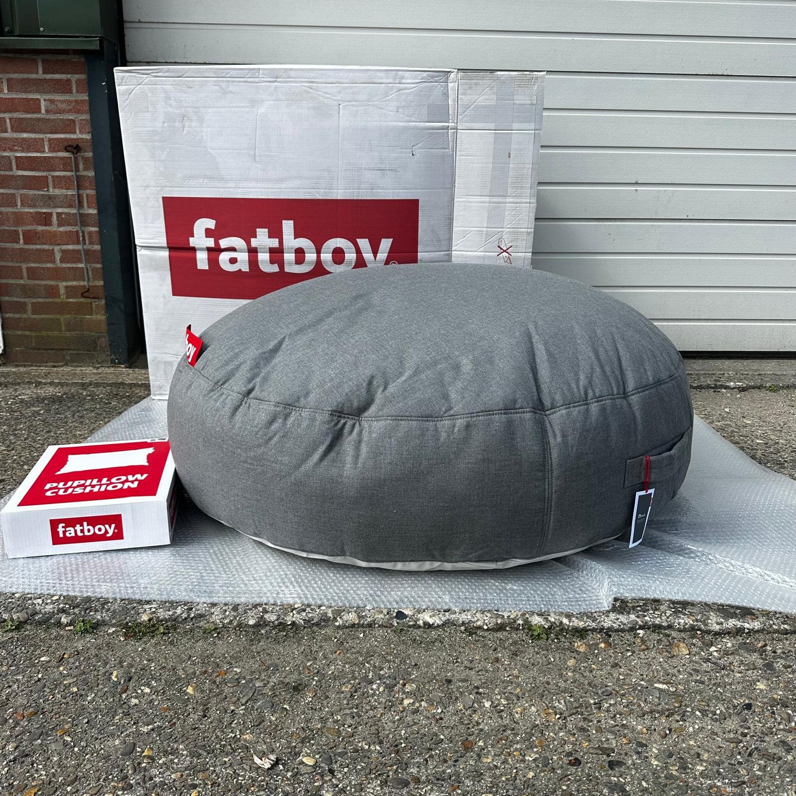 Fatboy Pupillow zitzak poef XL/120 cm grijs sunbrella new, Ophalen of Verzenden, Nieuw, Grijs