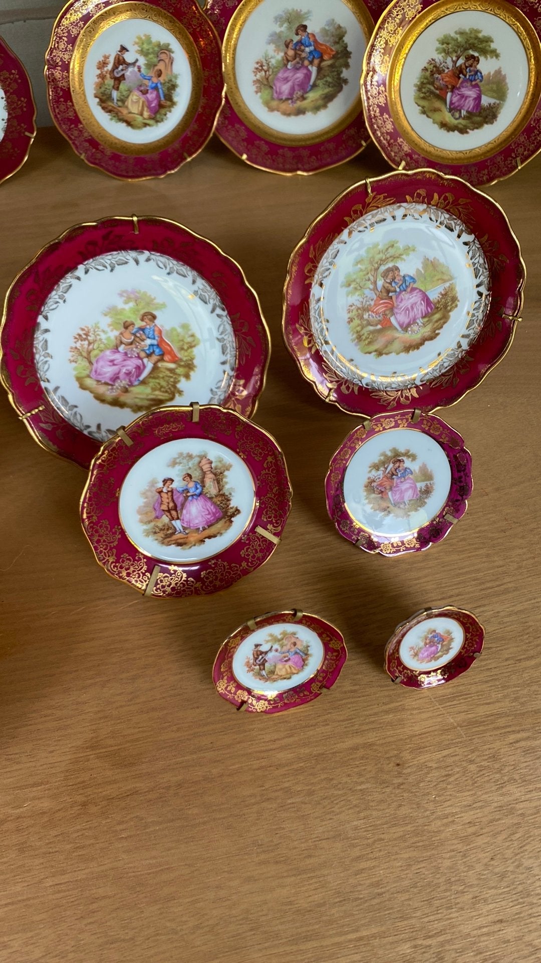 6 x Limoges borden 5-17 cm, 65 jaar oud, Ophalen of Verzenden