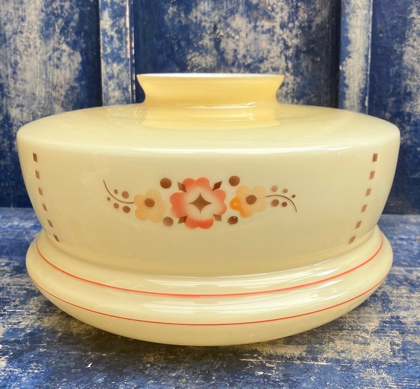 Vintage glazen kap met bloemmotief - 25 cm breed, Antiek en Kunst, Ophalen of Verzenden