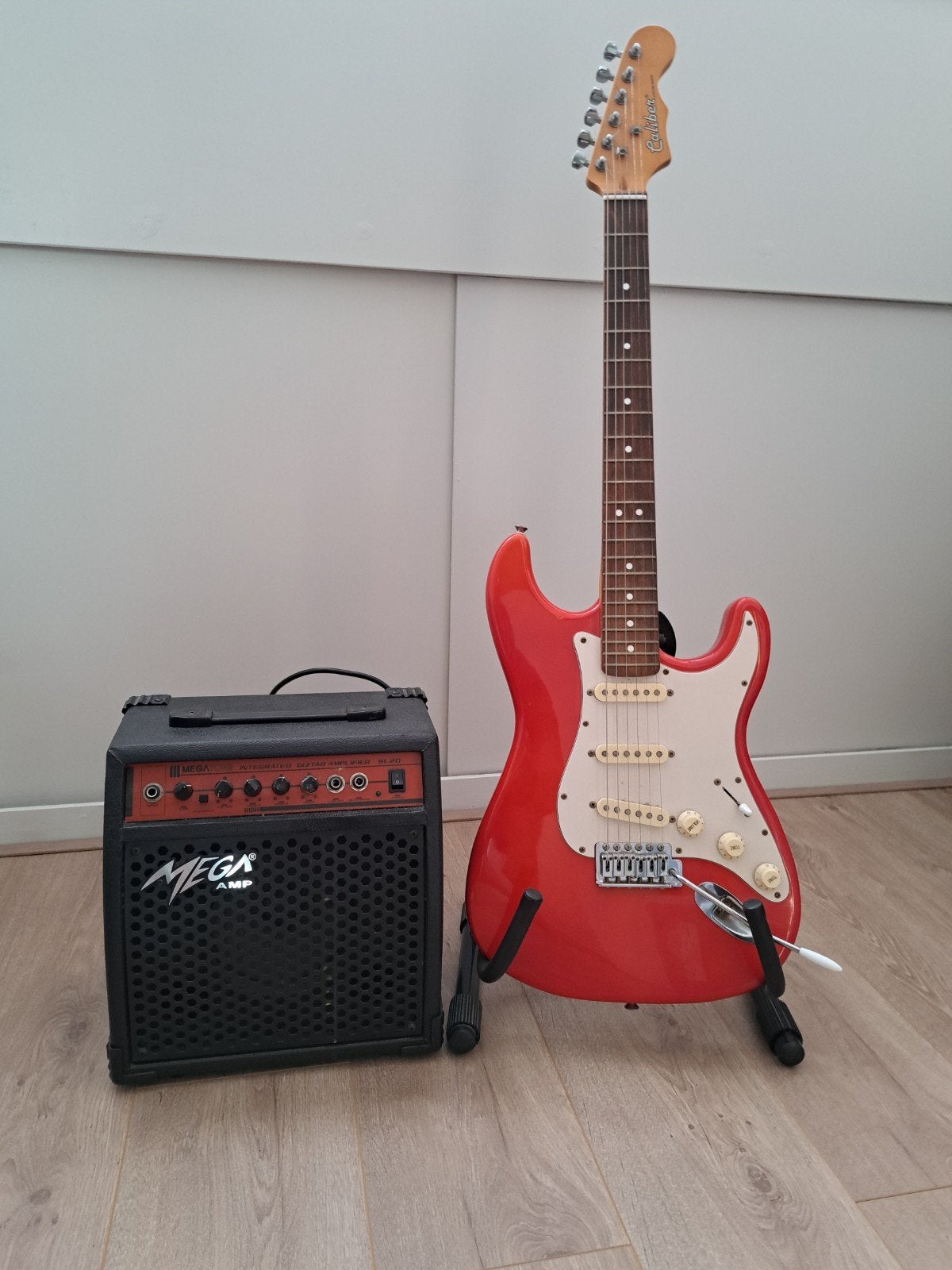 Elektrische gitaar met versterker - Rood, Ophalen