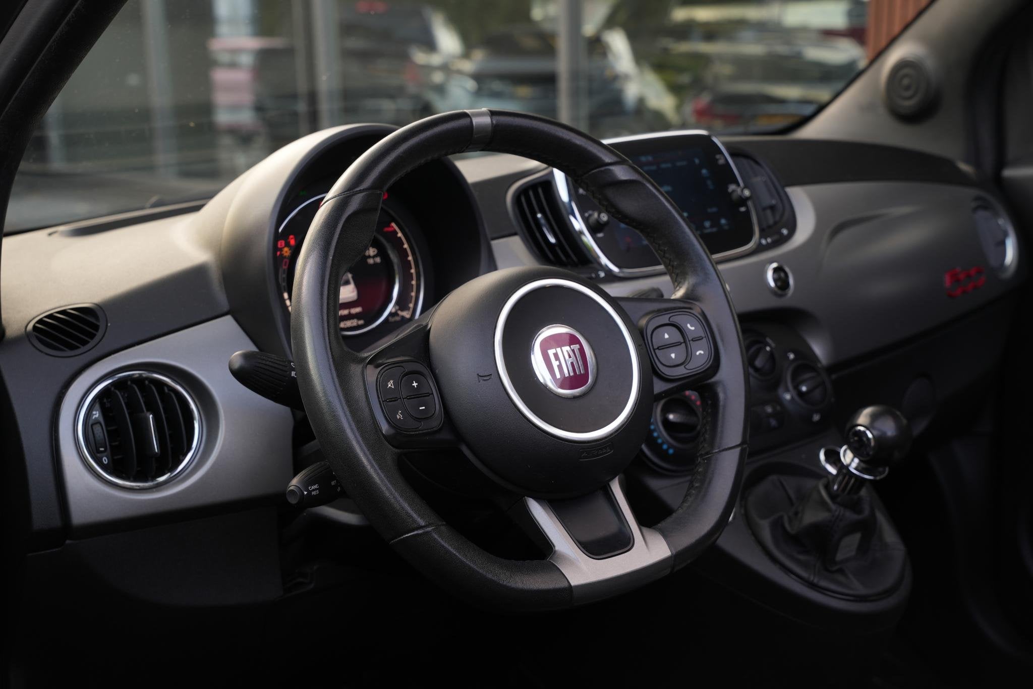 Fiat 500C 0.9 TwinAir Turbo Cabrio Leer Cruise Control Airco, Voorwielaandrijving, Gebruikt, Handgeschakeld, Zilver of Grijs