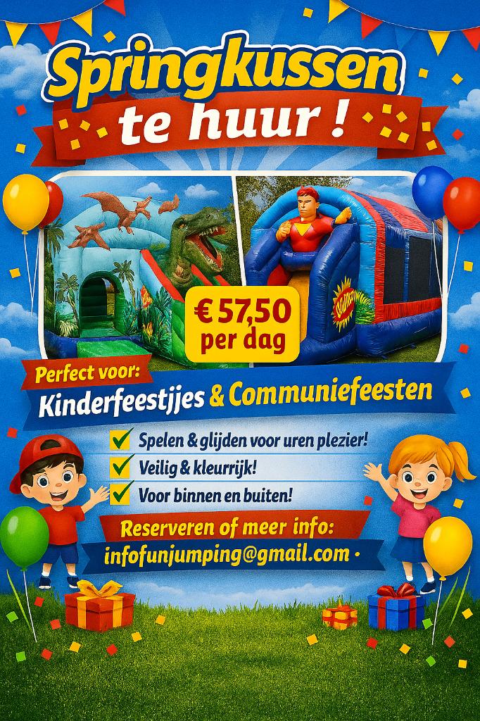 verhuur springkussen, Ophalen of Verzenden, Zo goed als nieuw, Overige