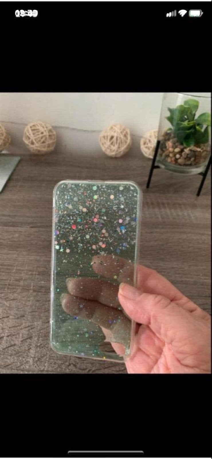 Glitter iPhone 7 Hoesje - Groen/Transparant, Kunststof, Ophalen of Verzenden, Zo goed als nieuw, Groen
