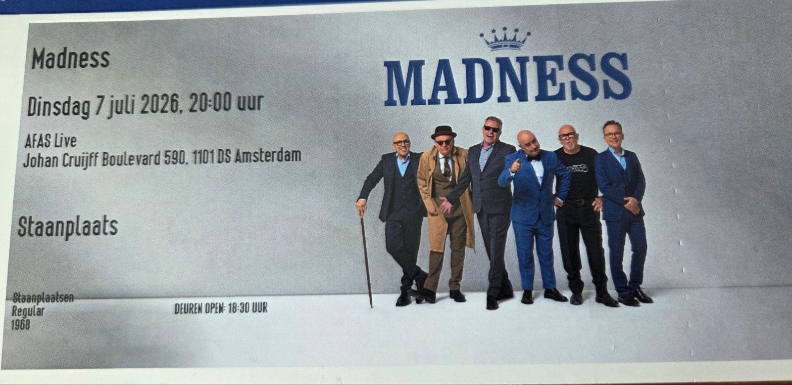 MADNESS, Tickets en Kaartjes, Eén persoon, Juli