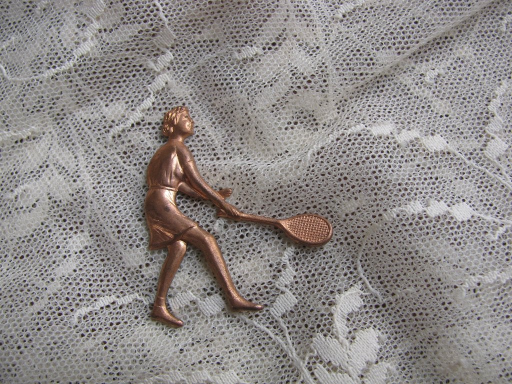Scrap Ornament - Dame met Tennisracket / Tennis 4 x 3.5 cm, Verzenden