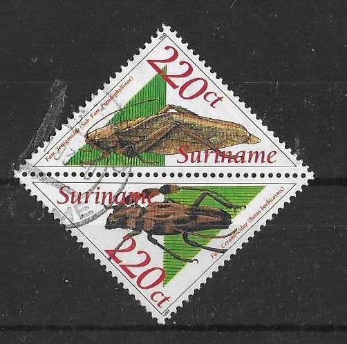 Suriname Michel 1448-1449 gestempeld INSECTEN, Ophalen of Verzenden, Gestempeld