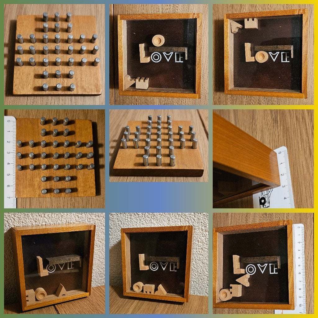 Solitaire en 'Love' houten mini spelletjes, nieuw en gaaf !, Een of twee spelers, Ophalen of Verzenden, Zo goed als nieuw