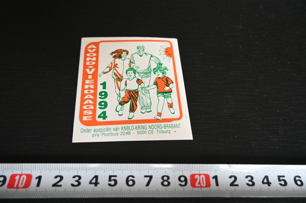 sticker wandelsport avond vierdaagse 1994 KNBLO tilburg, Ophalen, Zo goed als nieuw