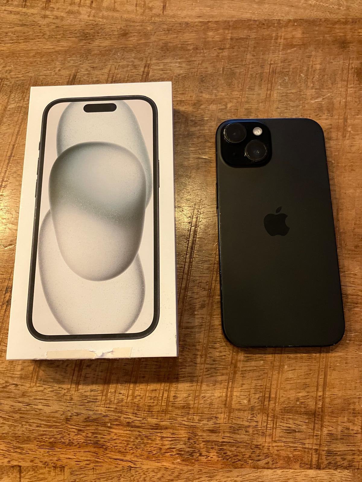 Iphone 15, zwart, 128GB, IPhone 15, Zwart, Ophalen of Verzenden, 82 %