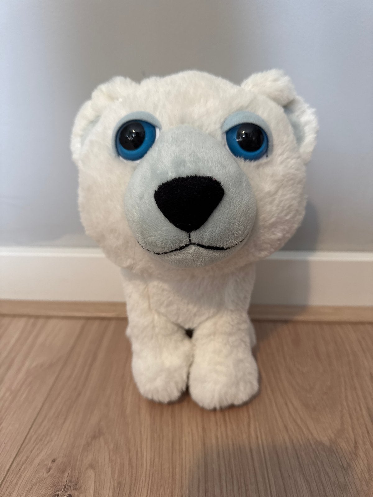 Schattige Witte IJsbeer Knuffel met Grote Blauwe Ogen, Ophalen, Beer, Middelgroot (20 tot 80 cm), Wit
