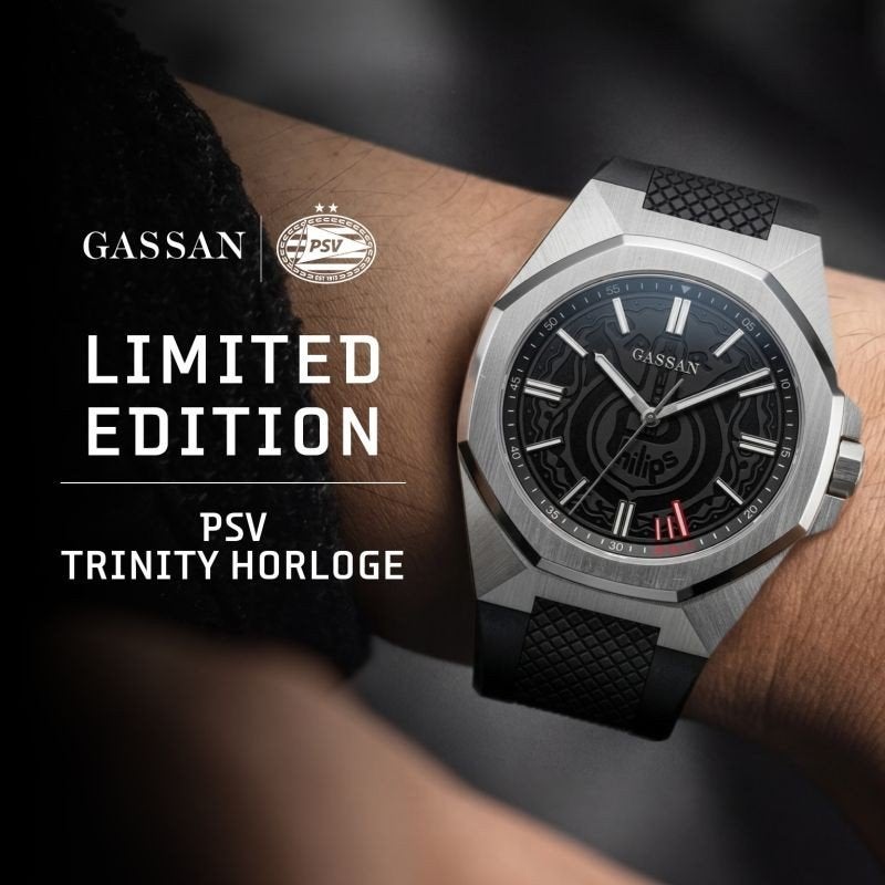 Gassan PSV Trinity Horloge - Limited Edition, Sieraden, Tassen en Uiterlijk, Overige merken, Staal, Polshorloge, Kunststof
