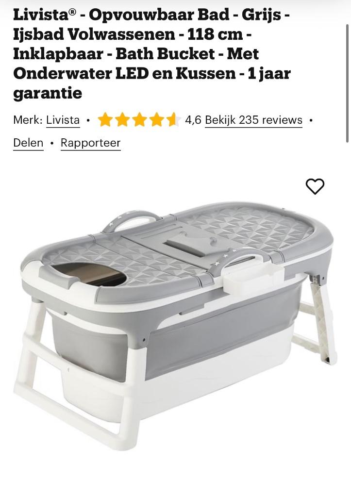 Opvouwbaar bad, Huis en Inrichting, Badkamer | Badkamermeubels, Ophalen, 100 tot 150 cm, Overige typen, Nieuw