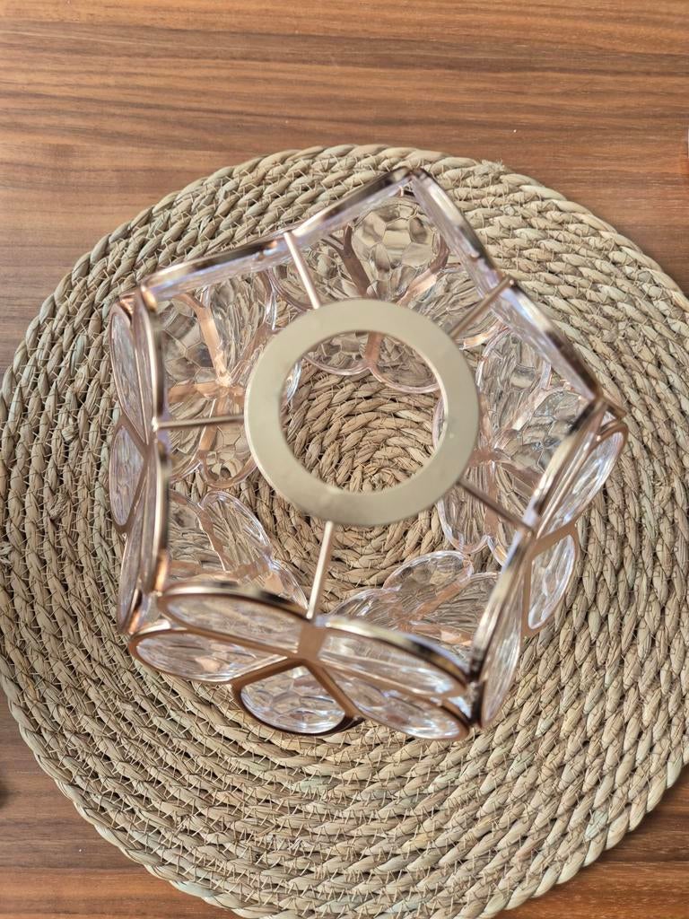 Elegante roségouden hanglamp met bloemmotief Nieuw, Overige kleuren, Modern, Elegant, Luxe, Ophalen of Verzenden, Zo goed als nieuw