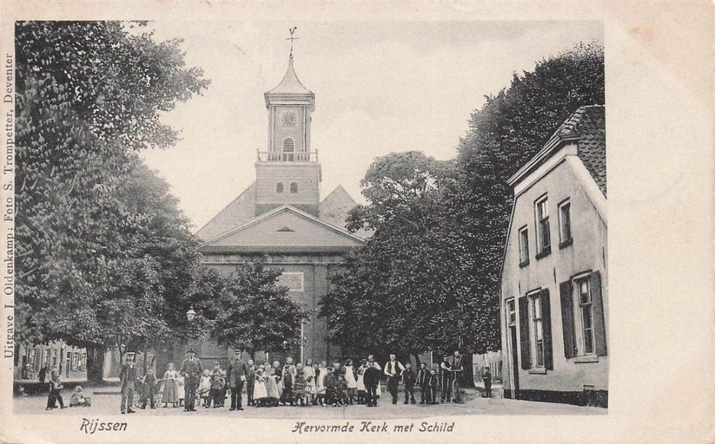 703-329-015 Rijssen Hervormde Kerk met Schild, Verzamelen, Verzenden, Voor 1920, Overijssel