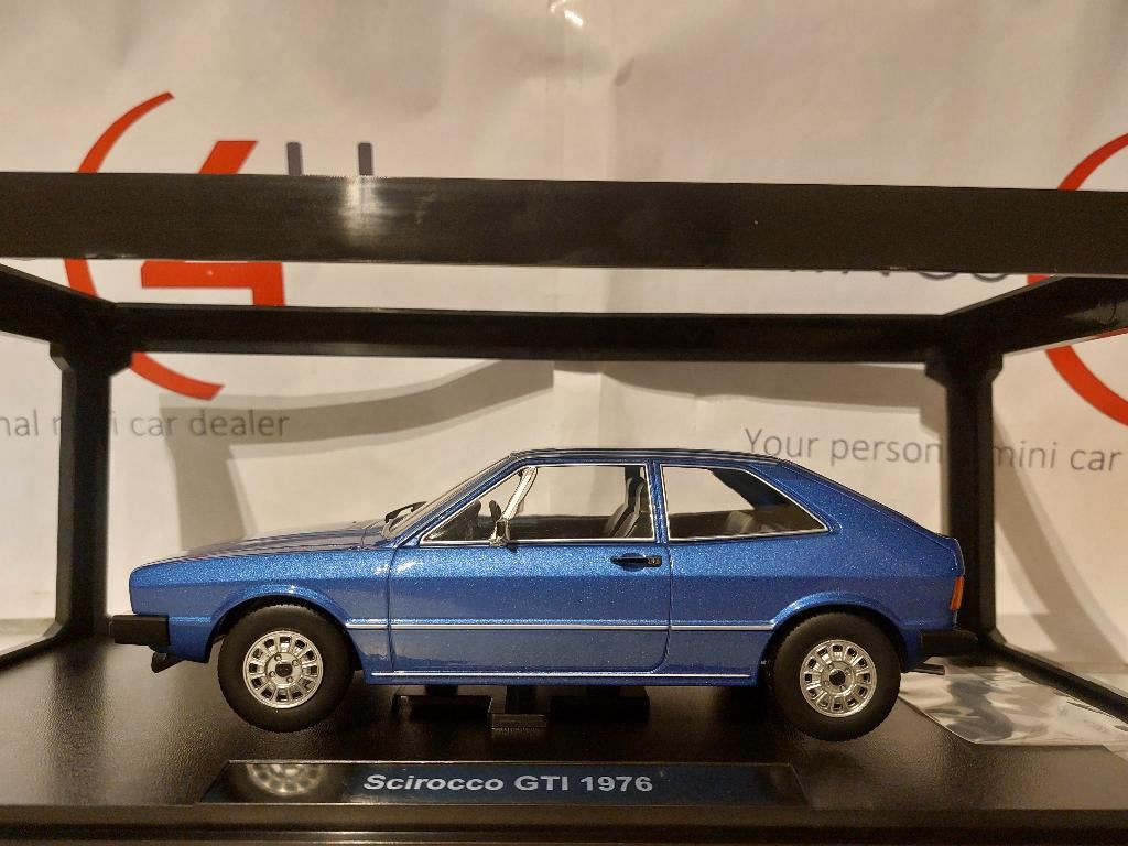 KK-Scale 1:18 Volkswagen Scirocco GTI MK1 1976 blauw, Hobby en Vrije tijd, Ophalen of Verzenden, Nieuw, Auto, Overige merken
