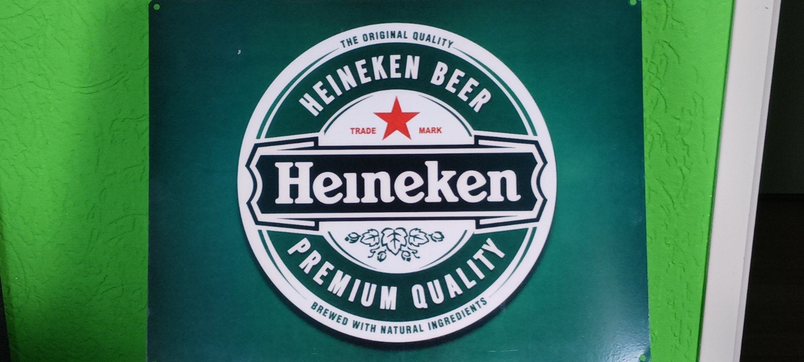 METALEN HEINEKEN RECLAME BORD, Verzamelen, Ophalen of Verzenden, Zo goed als nieuw, Reclamebord