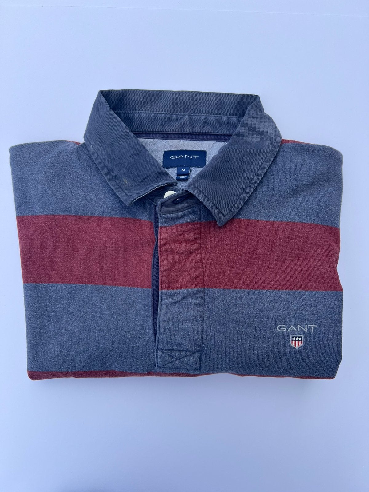 Gant polo blauw rood, Kleding | Heren, Overhemden, Ophalen of Verzenden, Zo goed als nieuw, Blauw, Halswijdte 41/42 (L)