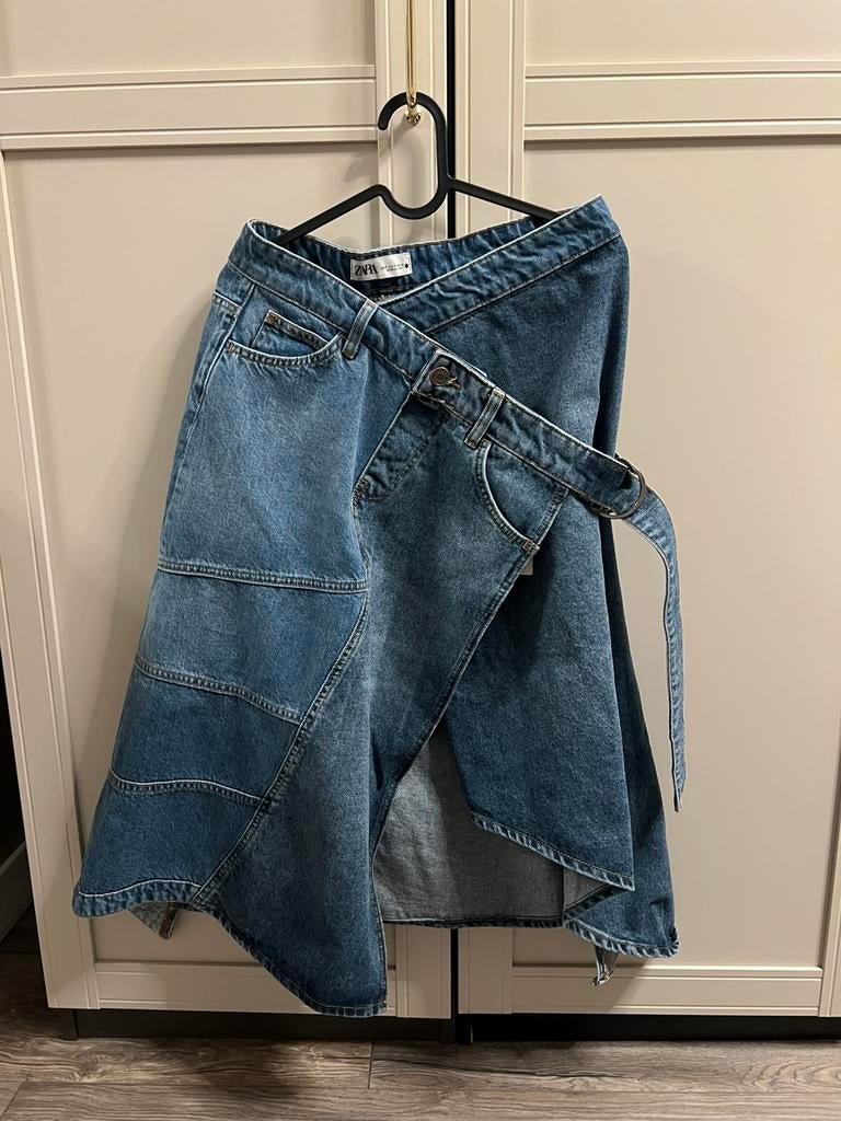 Zara S nieuw rok skit long maxi spijkerstof asymmetrisch, Blauw, Nieuw, Ophalen of Verzenden, Maat 36 (S)