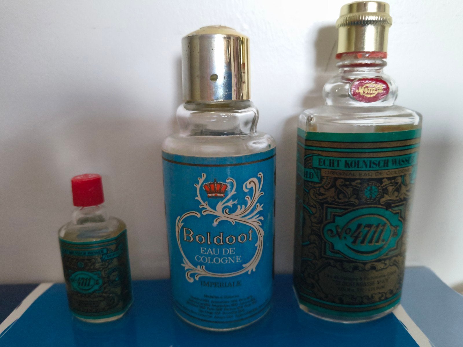 Vintage eau de cologne Boldoot en 4711, Verzamelen, Ophalen of Verzenden, Gebruikt, Parfumfles