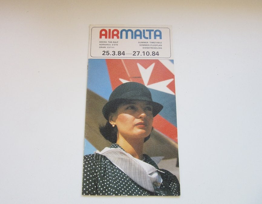 Air Malta summer timetable 1984, Verzamelen, Verzenden, Zo goed als nieuw, Overige typen