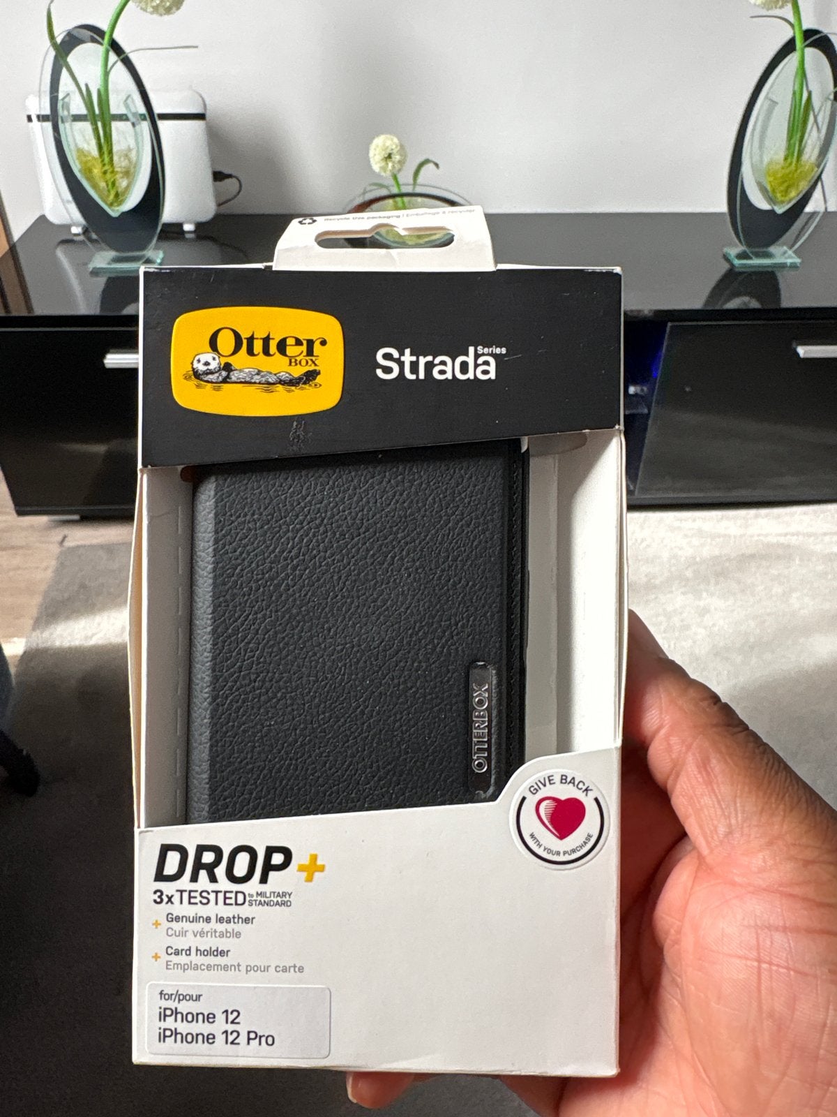OtterBox Strada iPhone 12/12 Pro Hoesje Zwart Leer Nieuw, Zwart, Nieuw, Hoesje of Tasje, Ophalen of Verzenden