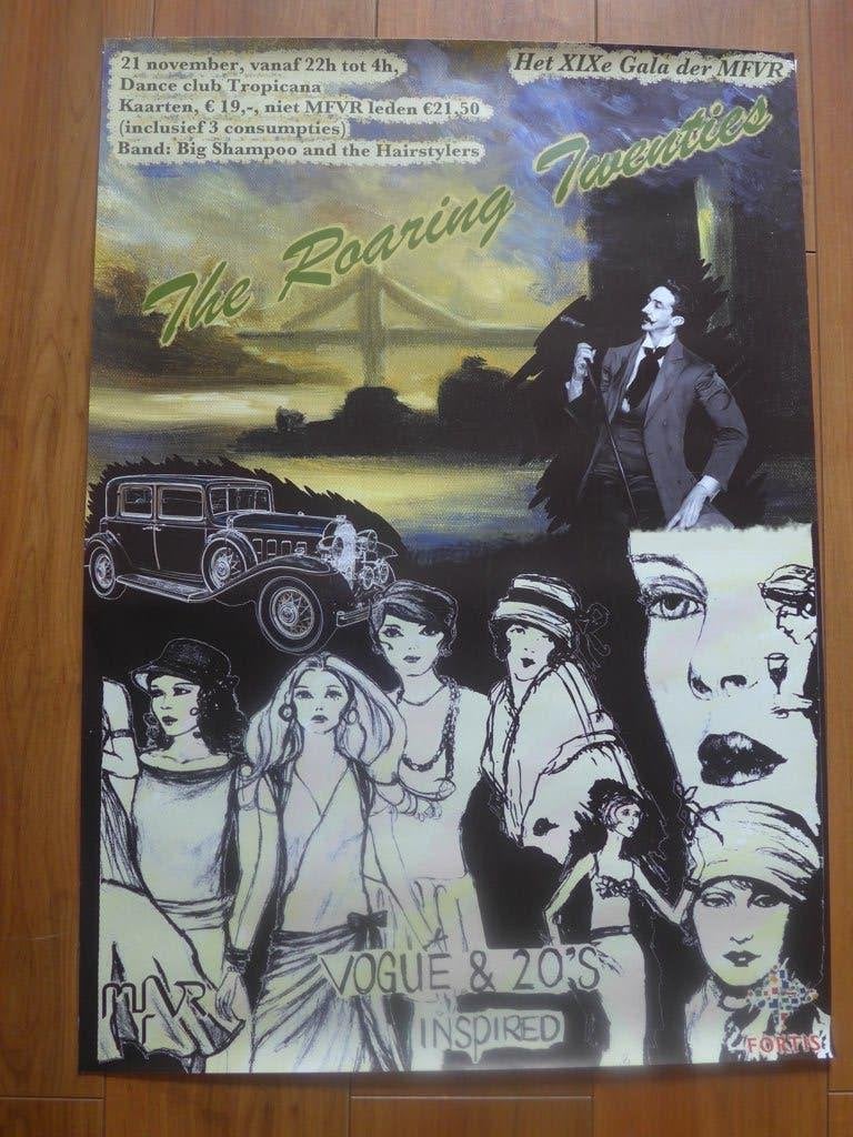 Poster 19e Gala MFVR " The Roaring Twenties", Verzamelen, Posters, Rechthoekig Staand, Ophalen of Verzenden, Zo goed als nieuw