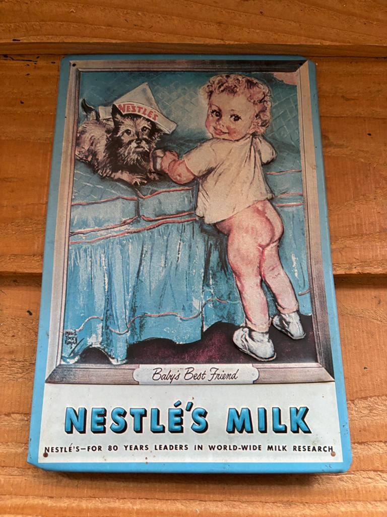 Nestlé milk wandbord, Ophalen of Verzenden, Reclamebord