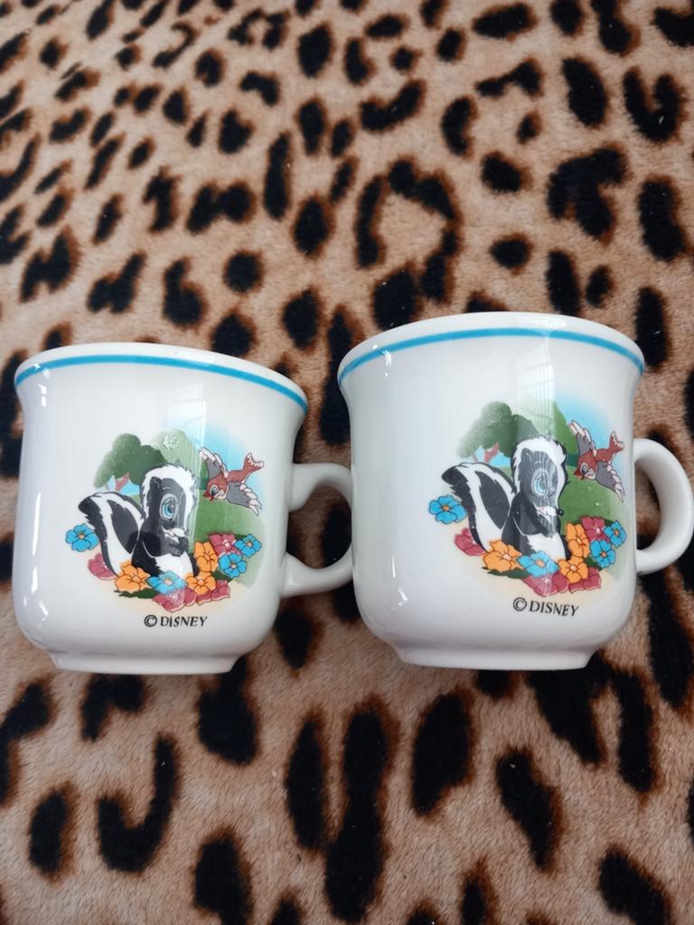 Vintage Disney Bambi Stampertje mokken - Set van 2, Antiek en Kunst, Ophalen of Verzenden