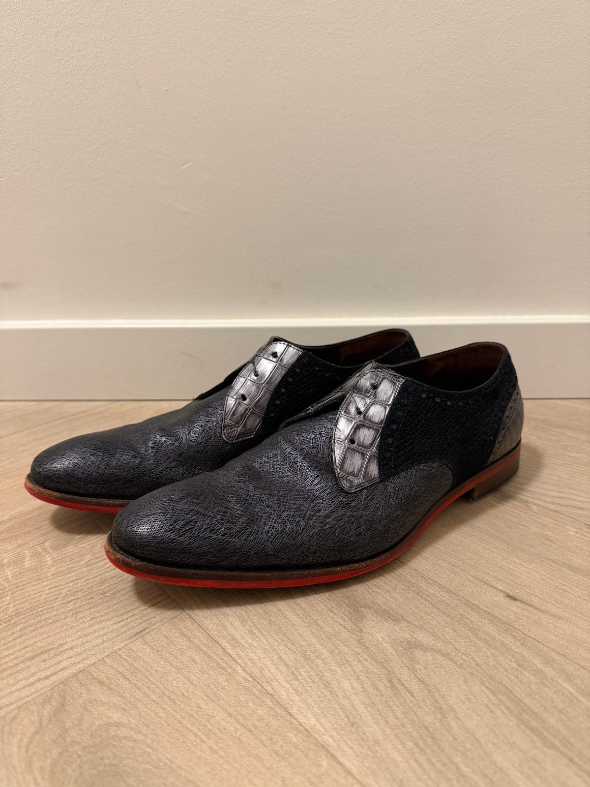 Floris van Bommel herenschoenen, Ophalen, Zwart, Gedragen, Veterschoenen