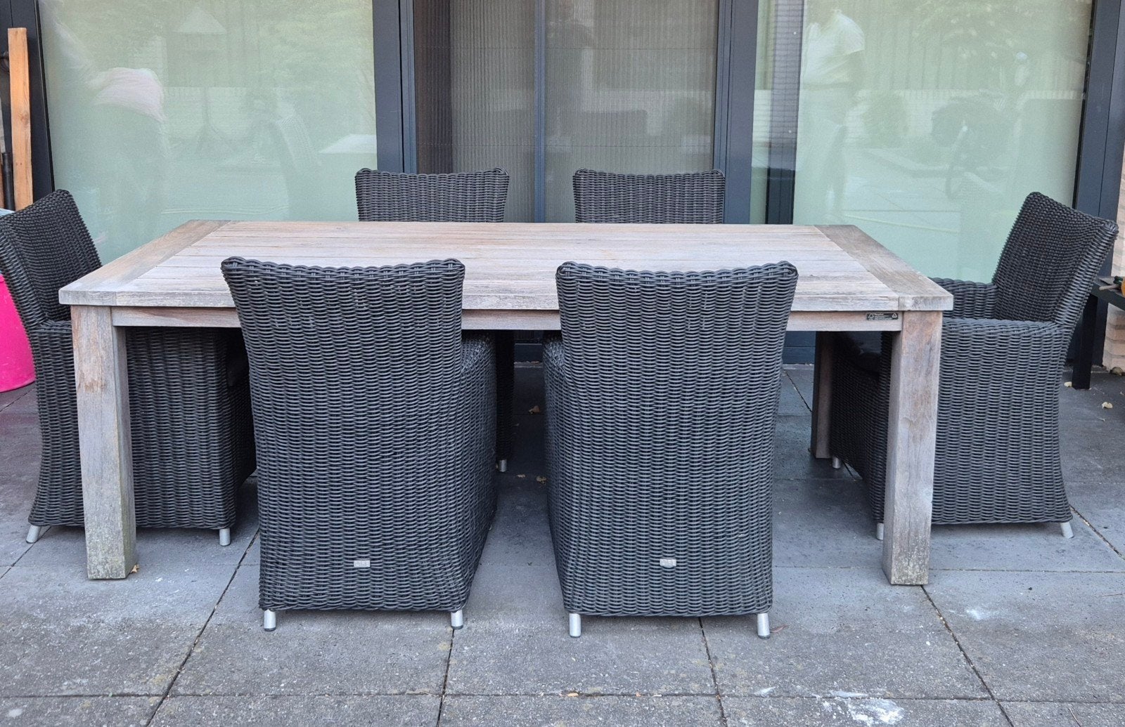 Life Tuinset met 6 stoelen en hardhouten tafel, Tuin en Terras, Tuinsets en Loungesets, Ophalen, Gebruikt, Hardhout, 6 zitplaatsen
