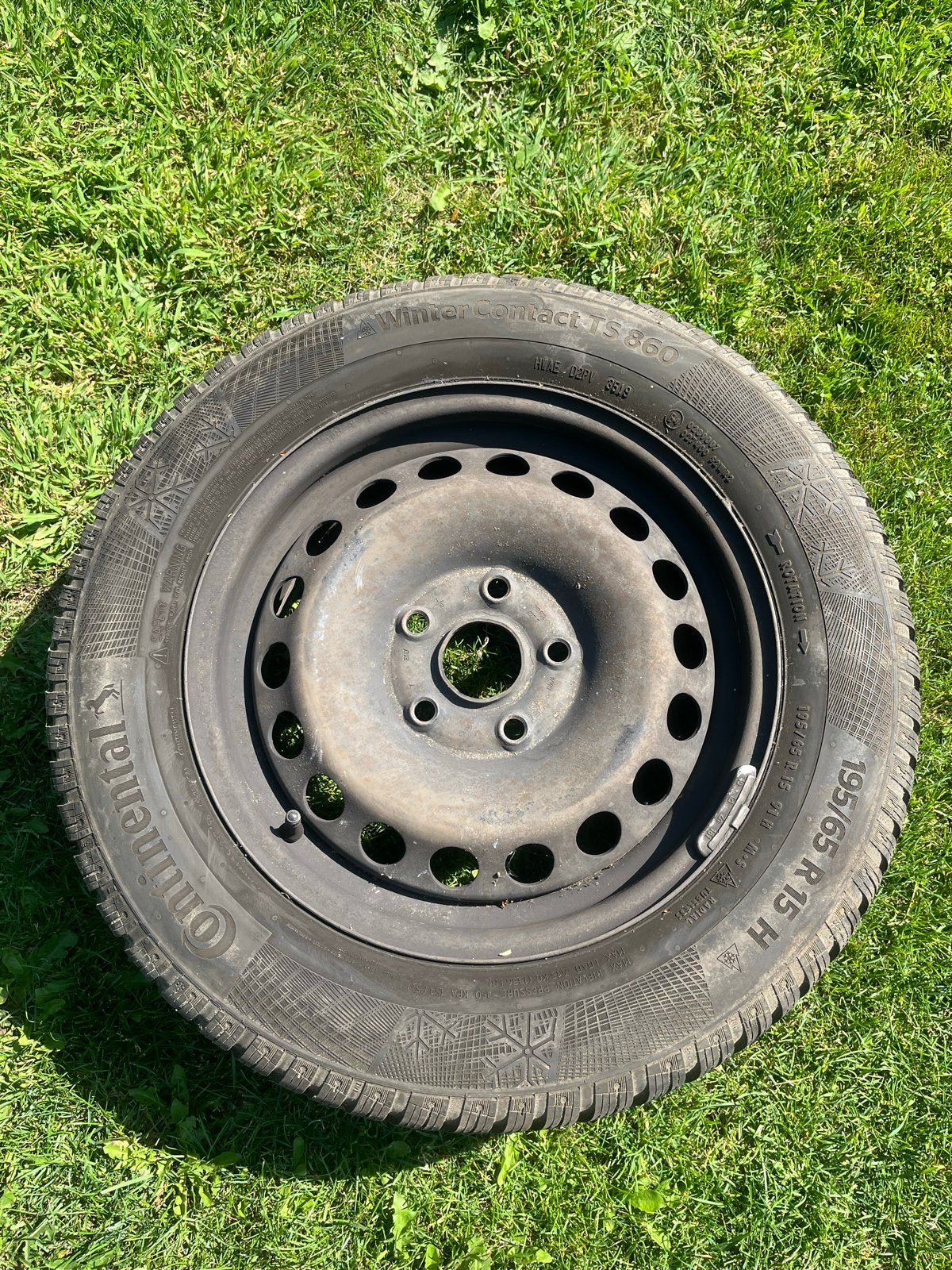Continental WinterContact TS 860 195/65 R15 H op velg, Ophalen, Gebruikt, 15 inch, Banden en Velgen