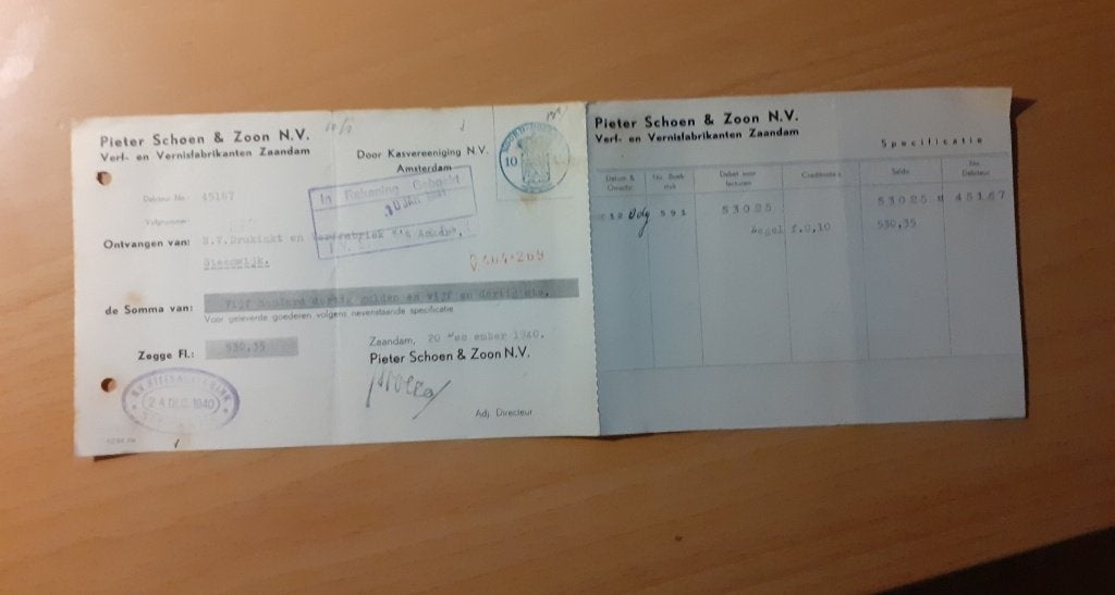 Pieter Schoen verffabriek Zaandam wissel 1941, Ophalen of Verzenden, Zo goed als nieuw, Overige typen