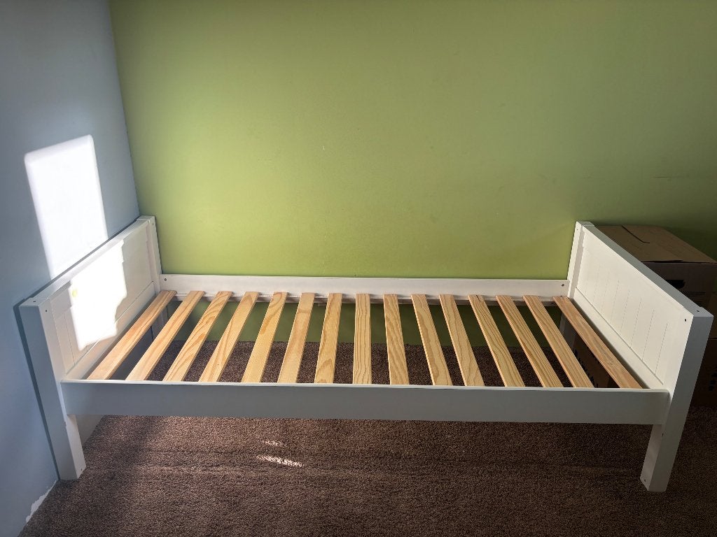 Eenpersoonsbed wit, Ophalen, Gebruikt, 90 cm, Eenpersoons