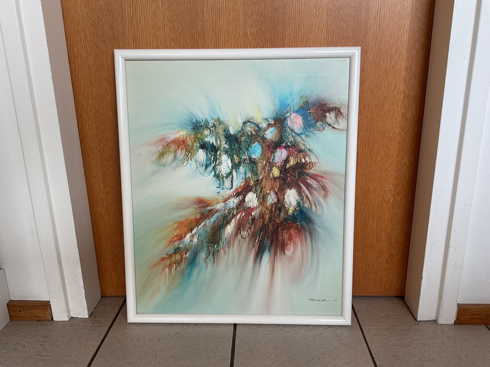 Schilderij Abstract Expressionisme ; Guez ; 64 x 53 cm, Antiek en Kunst, Ophalen