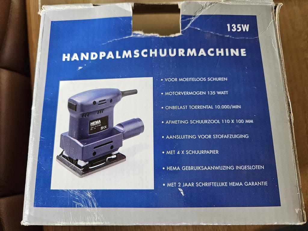 Te koop handpalmschuurmachine, Ophalen, Zo goed als nieuw, Minder dan 600 watt, Vlakschuurmachine