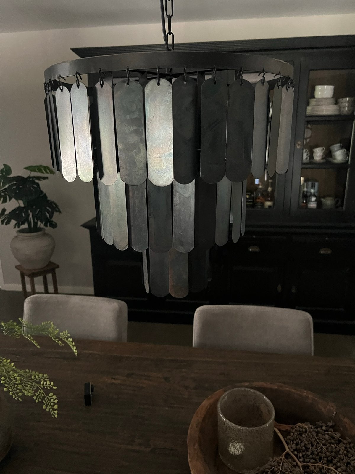 2 x schijfjeslamp / hanglamp / sobere hanglamp /, Ophalen, Zo goed als nieuw, Metaal, E27 (groot)