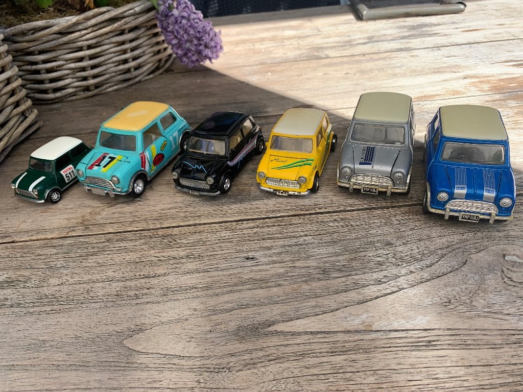 Mini Cooper miniatuurauto’s  vintage 6 stuks, Ophalen of Verzenden, Gebruikt, Auto