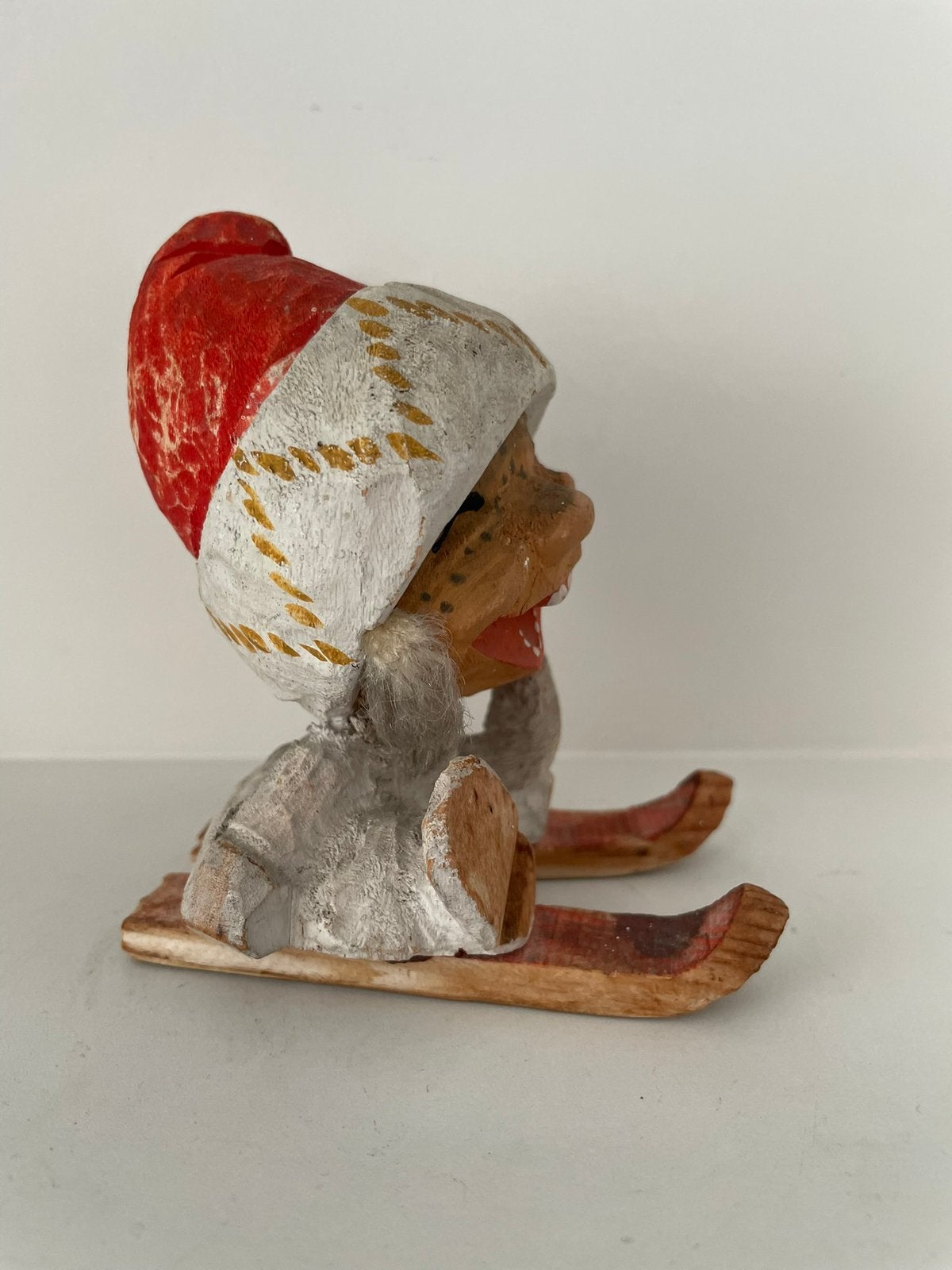 Henning Norway ski troll houten beeldje gesigneerd Noors, Ophalen of Verzenden, Gebruikt