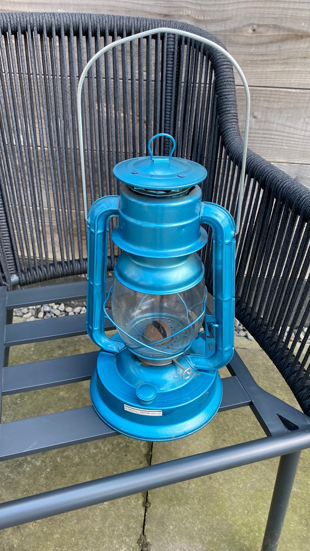 Petroleum lamp blauw, Ophalen of Verzenden