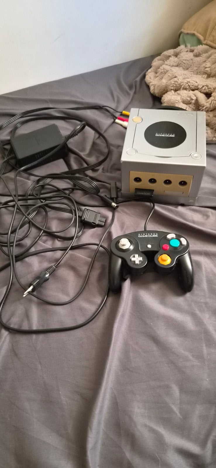 Nintendo Gamecube, Spelcomputers en Games, Spelcomputers | Nintendo GameCube, Ophalen, Zo goed als nieuw, Zilver, Met 1 controller