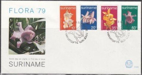Suriname 1979 - FDC E30 - Orchideeën, Ophalen of Verzenden